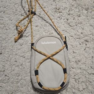 lululemon athletica Beige Belt Bag with Yellow Accents